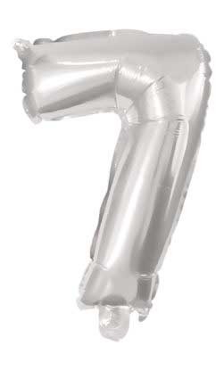 7 Number Silber FolienLuftballon 33 cm