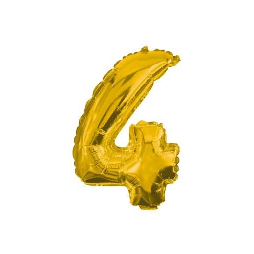 Nummer Gold, Riesen 4-Zahlen-Folienballon 85 cm