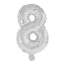 Nummer Riesen Zahl 8 Silber Folienballon 85 cm
