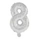 Nummer Riesen Zahl 8 Silber Folienballon 85 cm