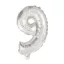 Nummer Riesen Nummer 9 Silber Folienballon 85 cm