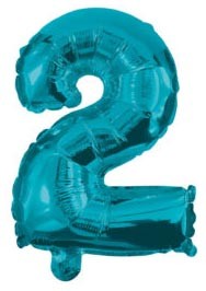 Mini 2 blue Nummer Folienballon 32 cm