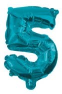 Mini 5 Blue Nummer Folienballon 32 cm