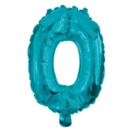 Nummer Mini 0 Blau Zahl Folienballon 32 cm
