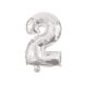 Nummer Silber Nummer 2 Folienballon 10 cm