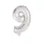 Nummer Silber, Silbernes Nummer 9 Folienballon 10 cm