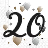   Geburtstag Milestone Happy Birthday 20 Servietten 20 Stk 33x33 cm