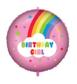 Rainbow Birthday Girl Folienballon 46 cm