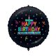 Happy Birthday Black Confetti Folienballon 46 cm