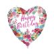 Happy Birthday Floral Folienballon 46 cm