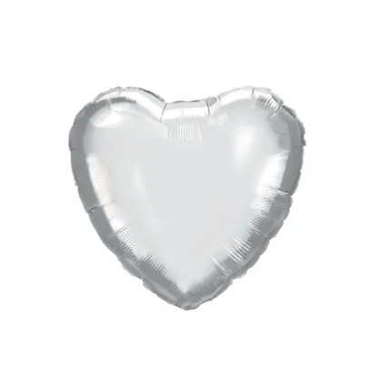 silver Heart , Silber Herz Folienballon 46 cm