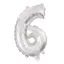 Nummer Silber, Silber Nummer 6 Folienballon 95 cm