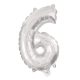 Nummer Silber, Silber Nummer 6 Folienballon 95 cm
