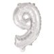 Nummer Silber, Silber Nummer 9 Folienballon 95 cm