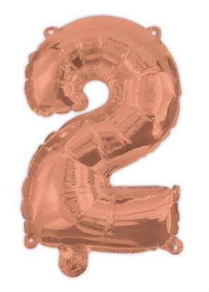 Nummer Rose Gold Nummer 2 Folienballon 95 cm