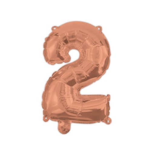 Nummer Rose Gold Nummer 2 Folienballon 95 cm