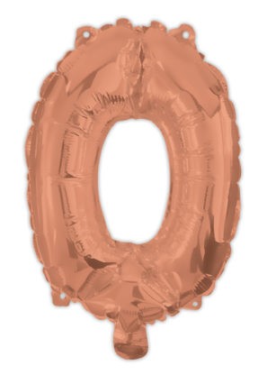 rose gold Nummer 0 Folienballon 95 cm