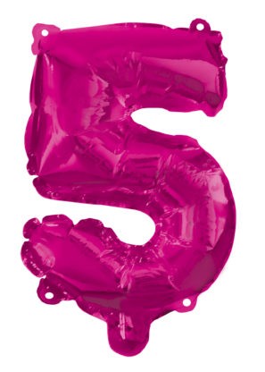 Hot Pink Nummer 5 Folienballon 95 cm