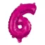 Nummer Hot Pink Nummer 6 Folienballon 95 cm