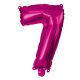 Nummer Hot Pink Nummer 7 Folienballon 95 cm
