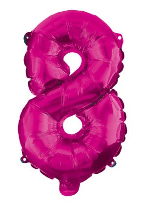 Hot Pink Nummer 8 Folienballon 95 cm