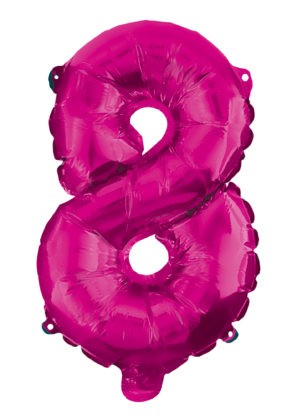 Nummer Hot Pink Nummer 8 Folienballon 95 cm