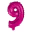 Nummer Hot Pink Nummer 9 Folienballon 95 cm