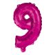 Nummer Hot Pink Nummer 9 Folienballon 95 cm