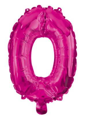 Hot Pink Nummer 0 Folienballon 95 cm