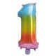 Nummer Multicolour Metallic Mini-Zahlenfolie Ballon Nummer 1, 34 cm