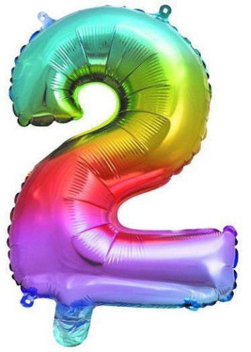 Multicolour metallic mini Nummer 2 Folienballon 32 cm