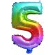 Nummer Multicolour Metallisch Mini 5 Folien Ballon 32 cm