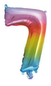Nummer Multicolor Metallic Mini 7 Nummer Folienballon 34 cm