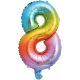 Nummer Multicolor Metallic mini Nummer 8 Folienballon 35 cm