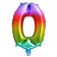   Nummer Mehrfarbiger Metallischer Mini-Nummer 0 Folienballon 33 cm