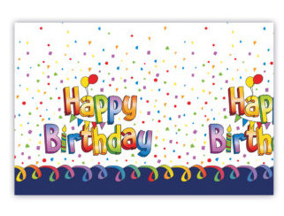 Multifarbig Happy Birthday Tischdecke aus Kunststoff 120*180 cm