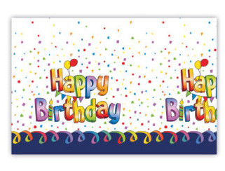Geburtstag Multicolor Happy Birthday Kunststoff Tischdecke 120x180 cm