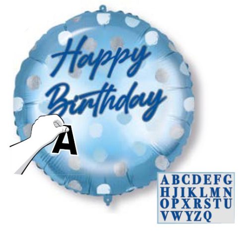 Happy Birthday blue Folienballon 46 cm