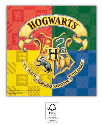Harry Potter Hogwarts Houses Serviette 20 Größe 33x33 cm FSC
