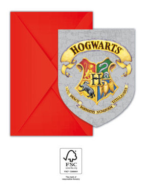 Harry Potter Hogwarts Houses Party Einladung 6 Stück FSC