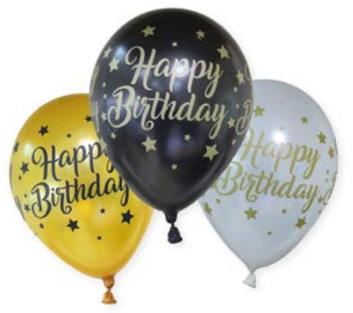 Geburtstag Happy Birthday Ballon, 6 Stk
