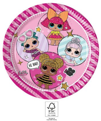 LOL Surprise! Glitterati Pappteller 8 Stk 23 cm FSC