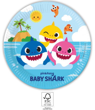 Baby Shark Fun in the Sun Pappteller 8 Stück 23 cm FSC