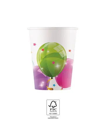Ballon Sparkling Papierbecher 8 Stk 200 ml FSC