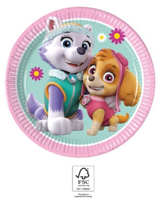 Paw Patrol Skye and Everest Pappteller 8 Stk 20 cm FSC