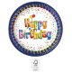 Happy Birthday Multicolor Pappteller 8 Stück 20 cm FSC