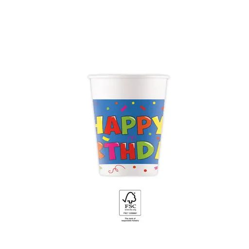 Geburtstag Kokliko Happy Birthday Papierbecher 8 Stk 200 ml FSC