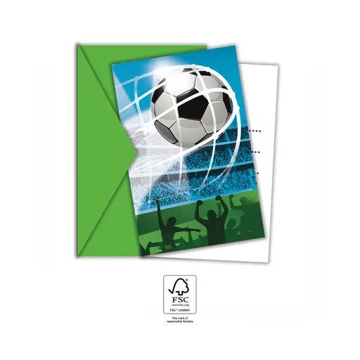 Fußball Soccer Fans Party Einladung 6 Stk FSC