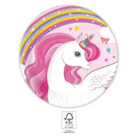 Einhorn Rainbow Colors Papierteller 8 Stk 20 cm FSC