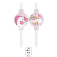 Einhorn Rainbow Colors Papierstrohhalm, 4er-Set FSC